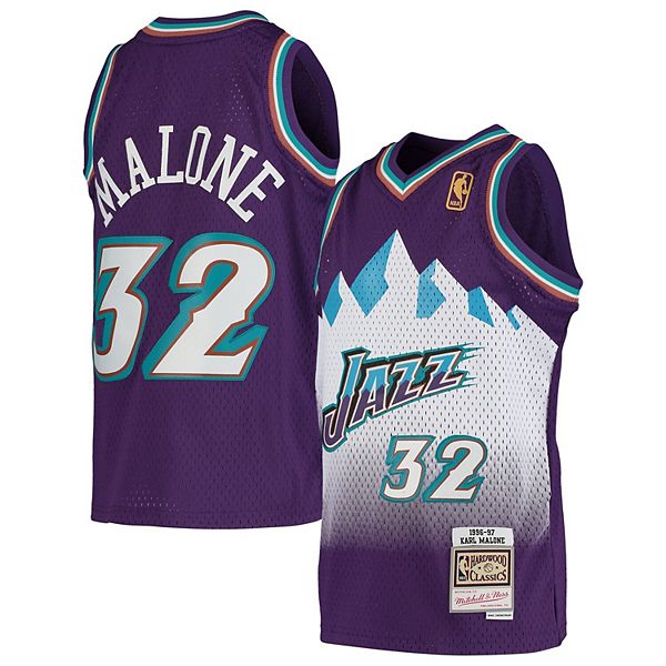 Men's Mitchell & Ness Karl Malone Purple Utah Jazz 1996-97 Hardwood  Classics Swingman Jersey