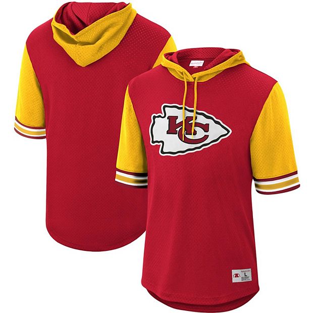 Men's Kansas City Chiefs Mitchell & Ness Red Three Stripe Pullover Hoodie