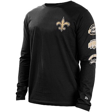 New Orleans Saints New Era Women's Camo Long Sleeve T-Shirt - Black