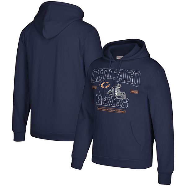 Men's Mitchell u0026 Ness Navy Chicago Bears Classic Helmet Pullover Hoodie