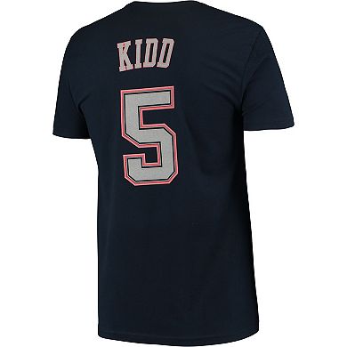 Men's Mitchell & Ness Jason Kidd Navy New Jersey Nets Hardwood Classics Stitch Name & Number T-Shirt