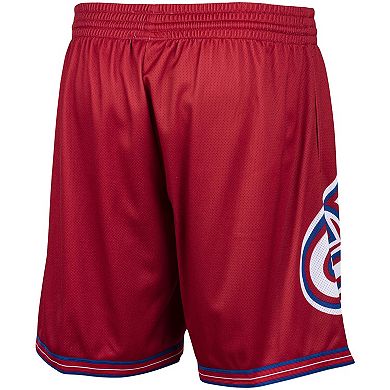 Men's Mitchell & Ness Red Philadelphia 76ers Hardwood Classics Big Face 2.0 Shorts