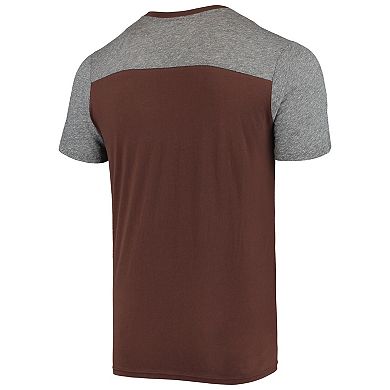 Men's Majestic Threads Brown/Heathered Gray Cleveland Browns Brownie The Elf Gridiron Classics Field Goal Slub T-Shirt