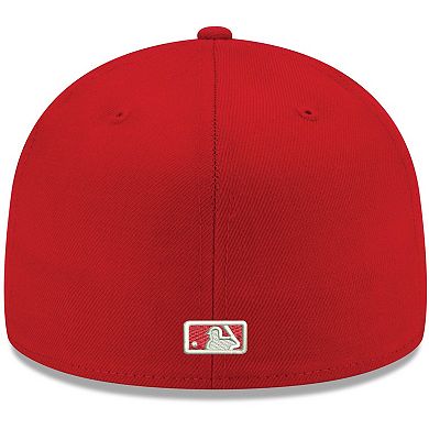 Men's New Era Red Boston Red Sox Logo White 59FIFTY Fitted Hat