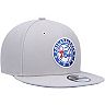 Men's New Era Gray Philadelphia 76ers 9FIFTY Snapback Hat
