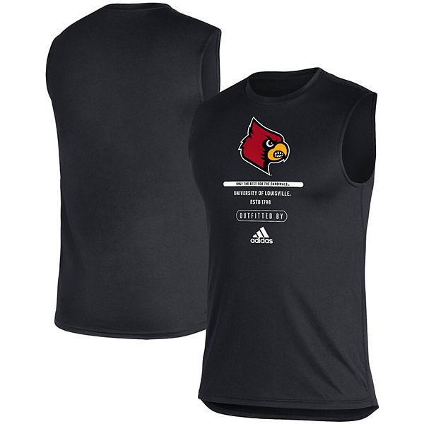 Men's adidas Black Louisville Cardinals Locker Logo Fresh Long