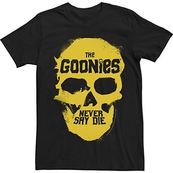 Men's Goonies Never Say Die Skull Movie Quote Tee