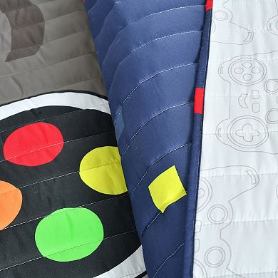 Lush Decor Video Games Quilt Set with Coordinating Throw Pillows