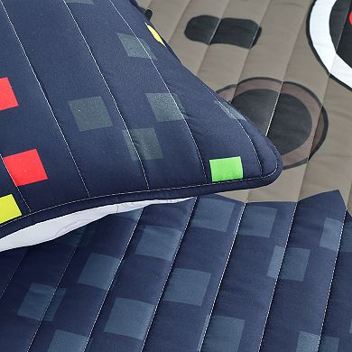 Lush Decor Video Games Quilt Set with Coordinating Throw Pillows