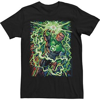 Men's Justice League John Stewart Lantern Paint Poster Tee