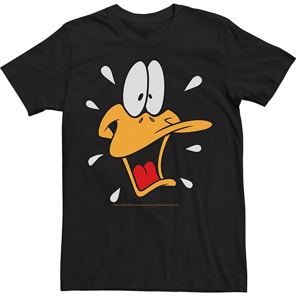 Men's Looney Tunes Daffy Duck Surprised Big Face Tee