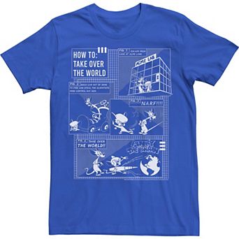 Men's Pinky And The Brain How To Take Over The World Schematic Tee