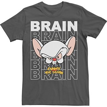 Men's Pinky And The Brain Text Stack Big Face Tee