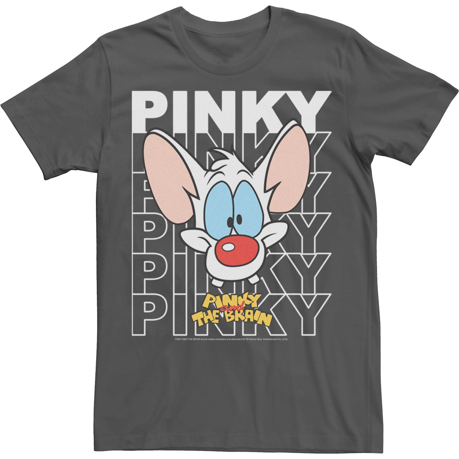 Image for Licensed Character Men's Pinky And The Brain Pinky Text Stack Big Face Tee at Kohl's.