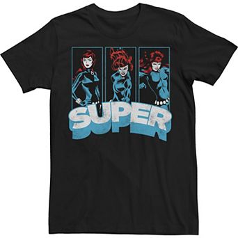 Men's Marvel Black Widow Super Vintage Comic Poses Tee