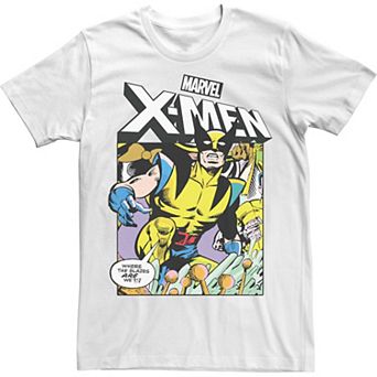Men's Marvel X-Men C Strip Wolverine Comic Tee