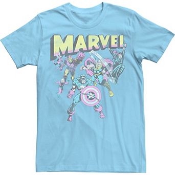Men's Marvel Group Shot Distressed Comic Cover Tee