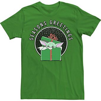 Men's Star Wars The Mandalorian The Child aka Baby Yoda Season Greetings Tee