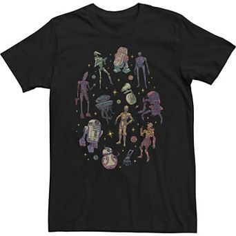 Men's Star Wars Robots Collage Poster Tee
