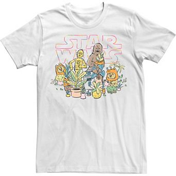 Men's Star Wars C-3PO And Chewbacca Plant Doodle Tee