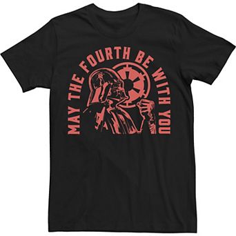 Men's Star Wars Darth Vader May The Fourth Be With You Red Hue Tee