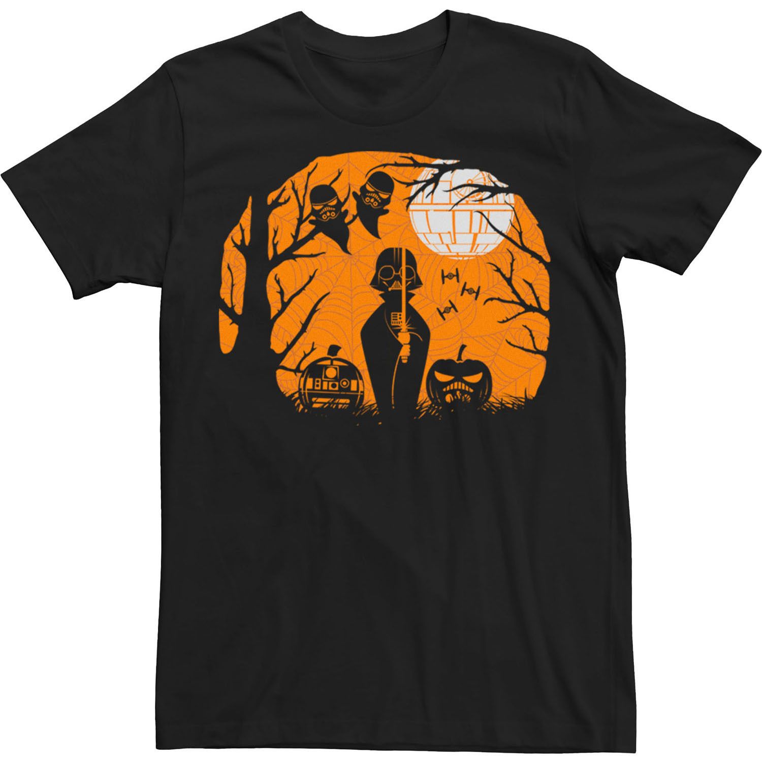 Image for Licensed Character Men's Star Wars Halloween Darth Vader Death Star Silhouette Tee at Kohl's.