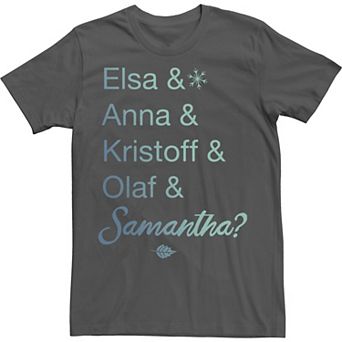 Disney's Frozen 2 Character Name Stack & Samantha Men's Tee