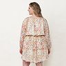 Plus Size LC Lauren Conrad Long Sleeve Mini Peasant Dress