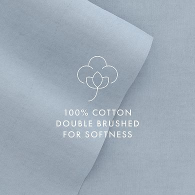 Home Collection Cotton Solid Flannel Deep Pocket Sheet Set