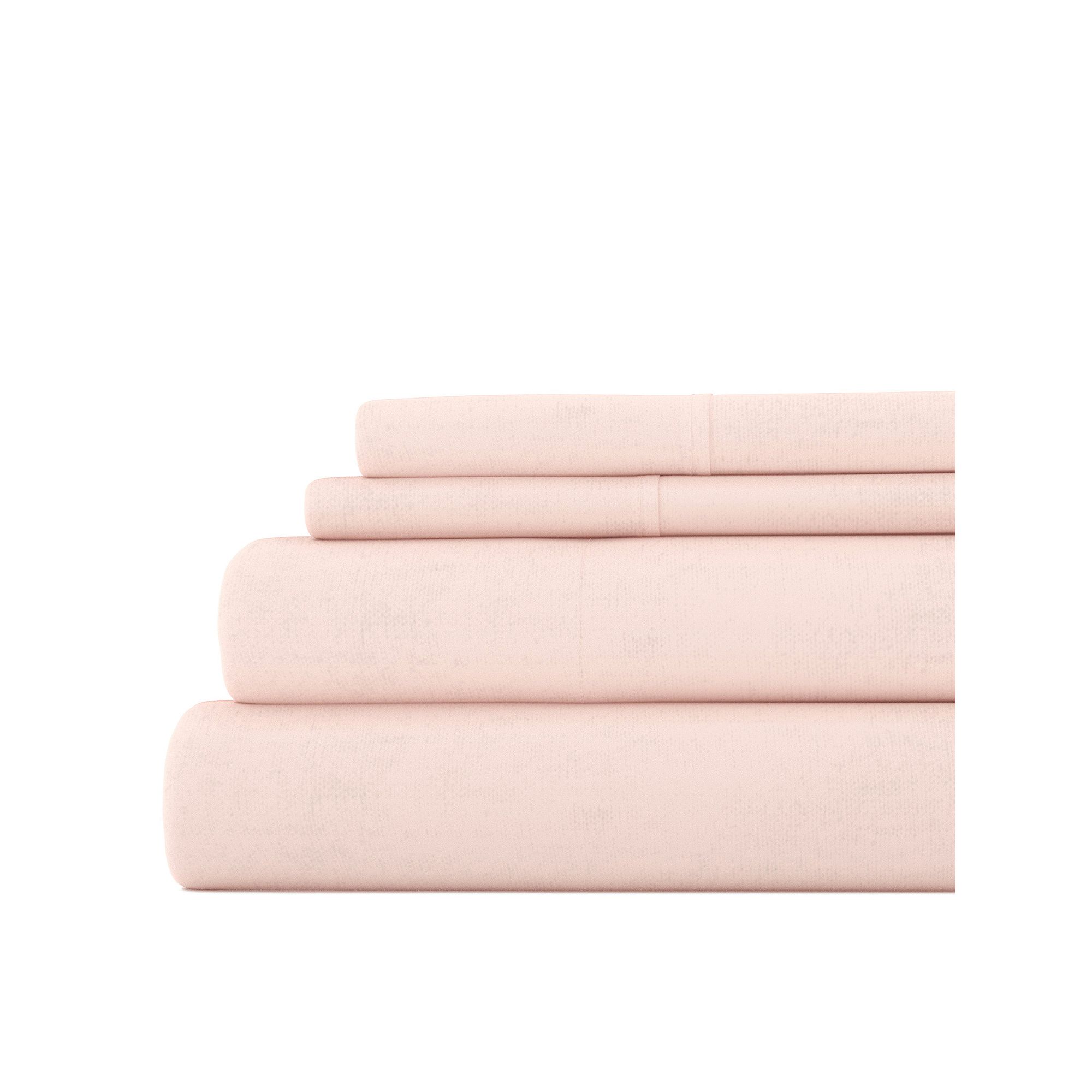 Home Collection Cotton Solid Flannel Deep Pocket Sheet Set, Pink