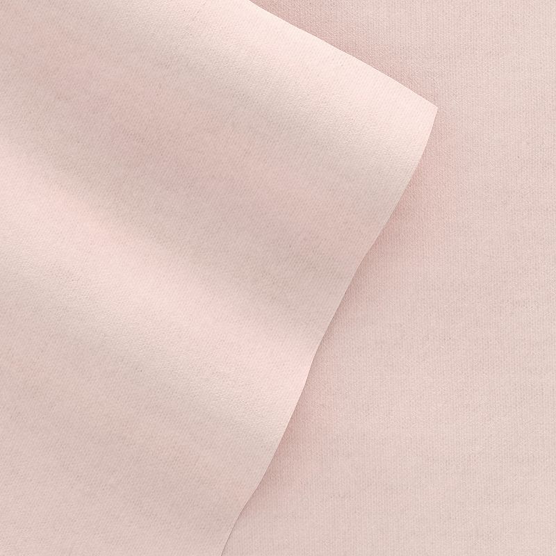 Home Collection Cotton Solid Flannel Deep Pocket Sheet Set, Pink, Queen Set