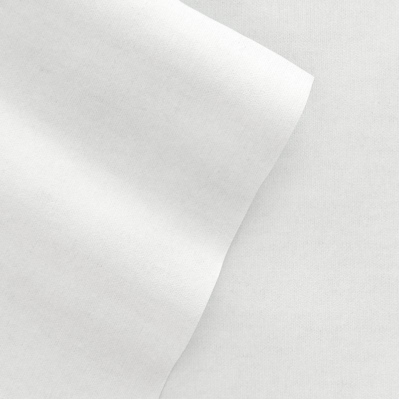 Home Collection Cotton Solid Flannel Deep Pocket Sheet Set, White, King Set