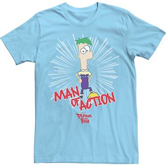 Disney's Phineas And Ferb Men's Man Of Action Tee