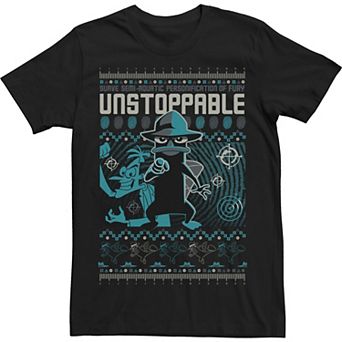 Disney's Phineas And Ferb Men's Unstoppable Perry Poster Tee