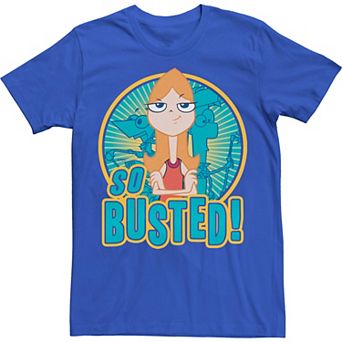 Disney's Phineas And Ferb So Busted Poster Men's Tee