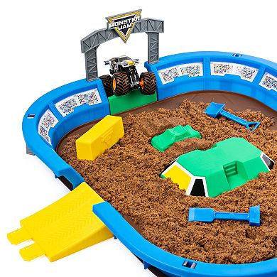 Monster Jam Monster Dirt Arena 24-Inch Playset with Monster Dirt and Exclusive 1:64 Scale Die-Cast Monster Jam Truck
