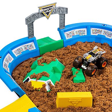 Monster Jam Monster Dirt Arena 24-Inch Playset with Monster Dirt and Exclusive 1:64 Scale Die-Cast Monster Jam Truck