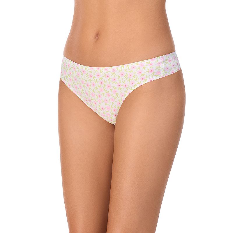 Juniors' SO® Smooth Thong Panty SO60001, Girl's, Size: Medium, Garden Floral