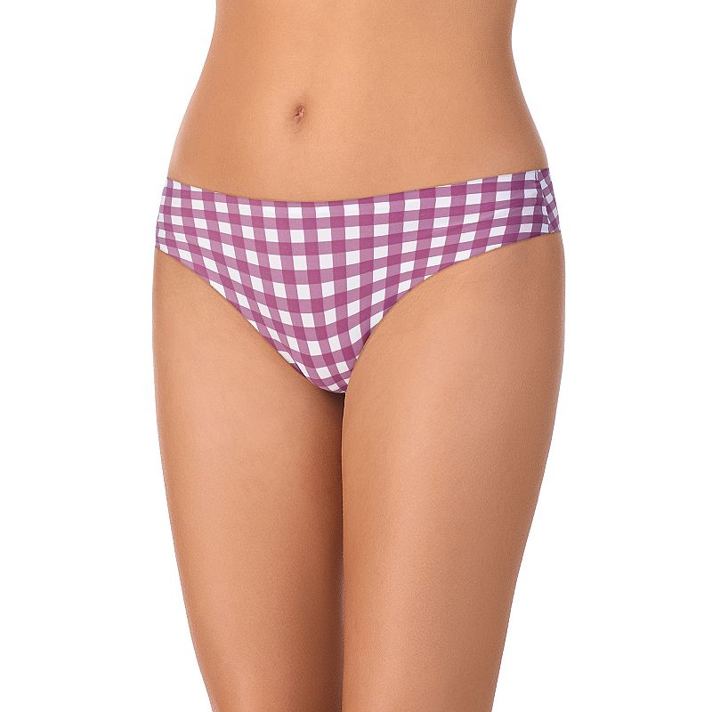 Juniors' SO® Smooth Thong Panty SO60001, Girl's, Size: Medium, Ginghamargyle Purple