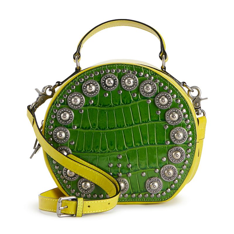 AmeriLeather Jetta Embellished Leather Crossbody Handbag, Green