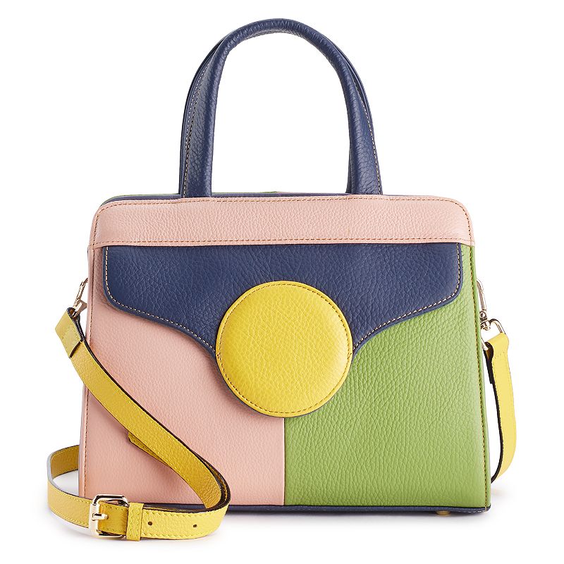 AmeriLeather Arlene Leather Crossbody Bag, Yellow Team
