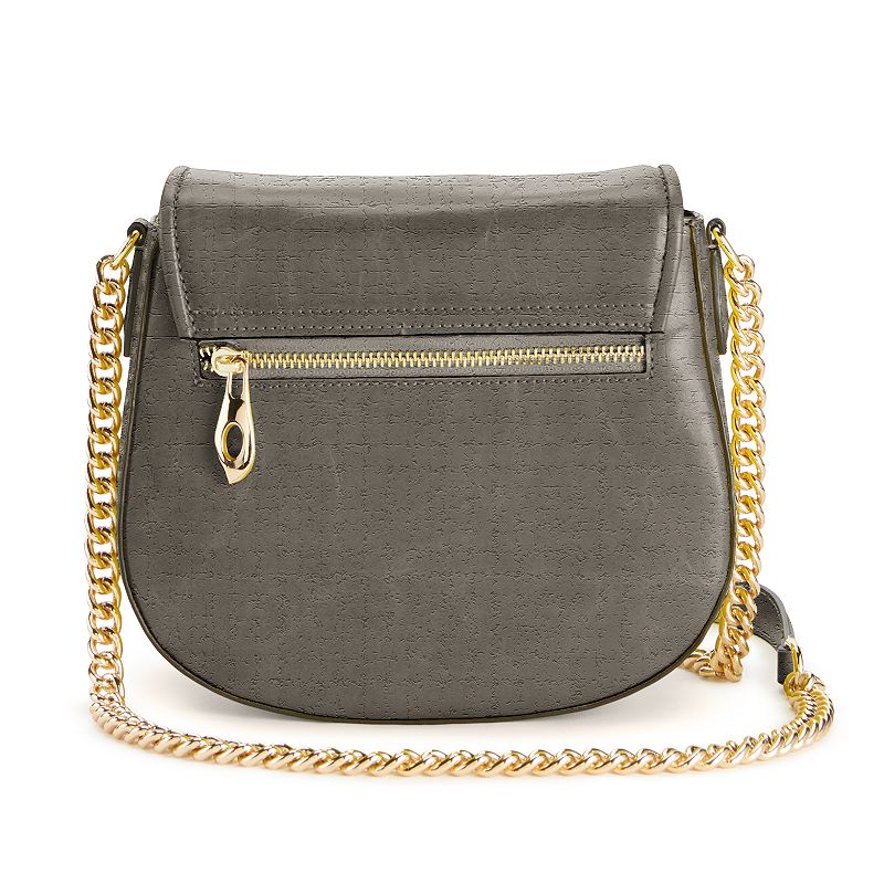 AmeriLeather Alaina Leather Crossbody Bag, Dark Gray