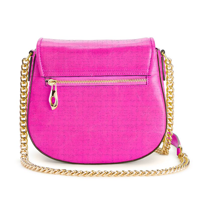 AmeriLeather Alaina Leather Crossbody Bag, Fushia