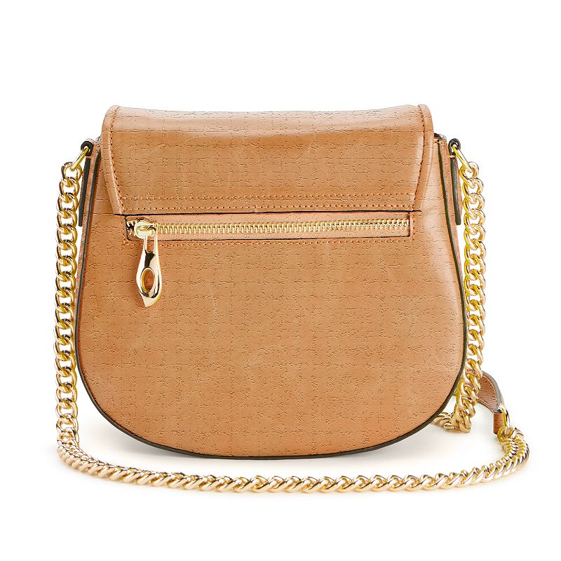 AmeriLeather Alaina Leather Crossbody Bag, Milk Tea