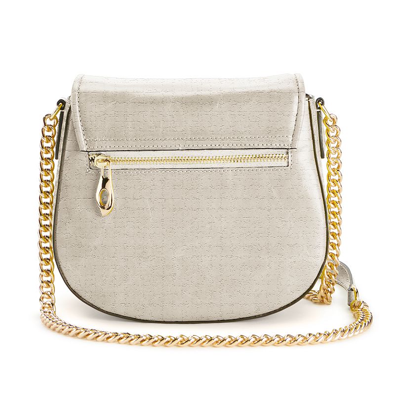 AmeriLeather Alaina Leather Crossbody Bag, Off White