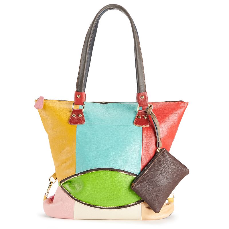 78237285 AmeriLeather Elvina Leather Tote Bag, Multicolor sku 78237285