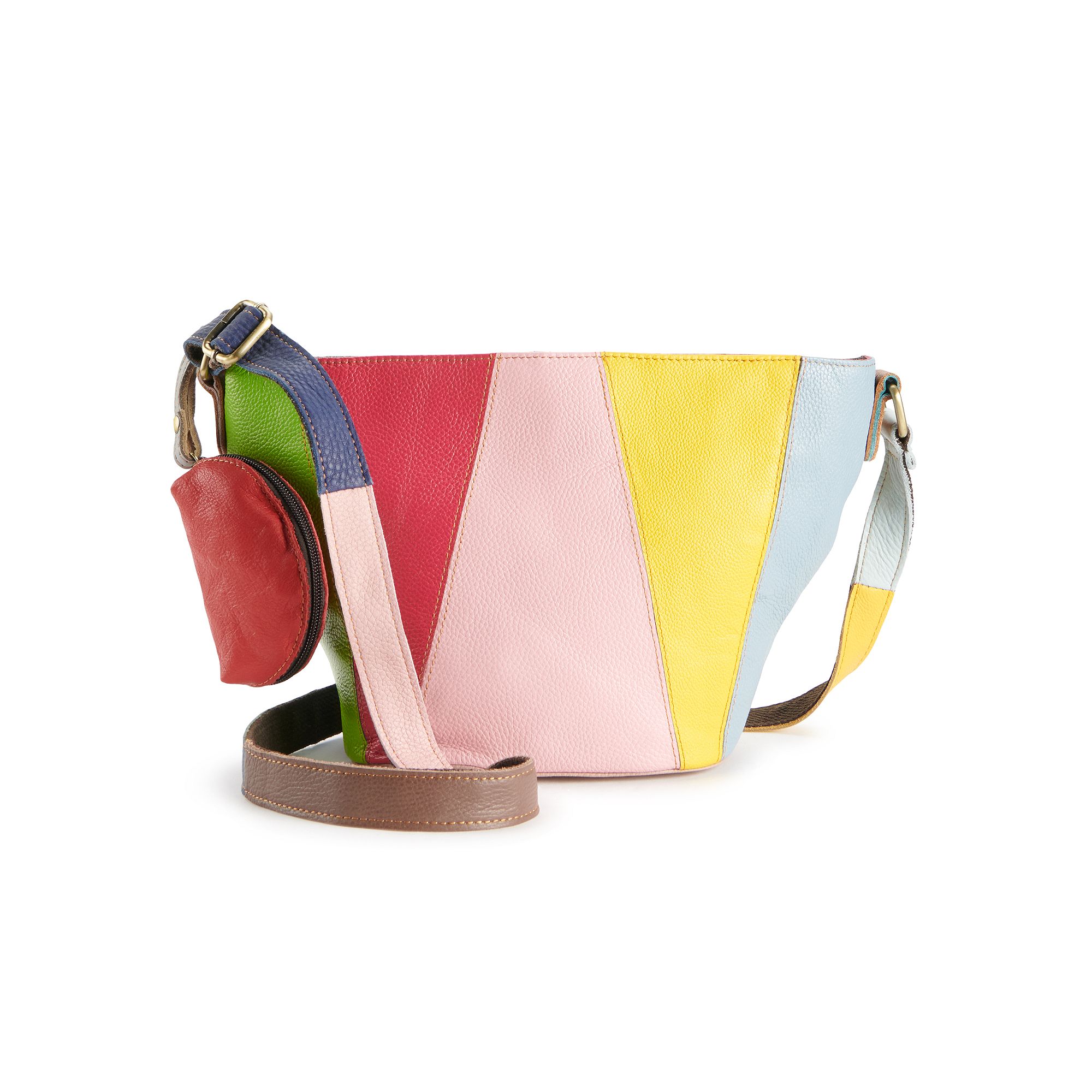 AmeriLeather Taura Leather Shoulder Bag, Rainbow