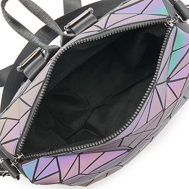 AmeriLeather Tegan Luminous Geometric Tote Backpack