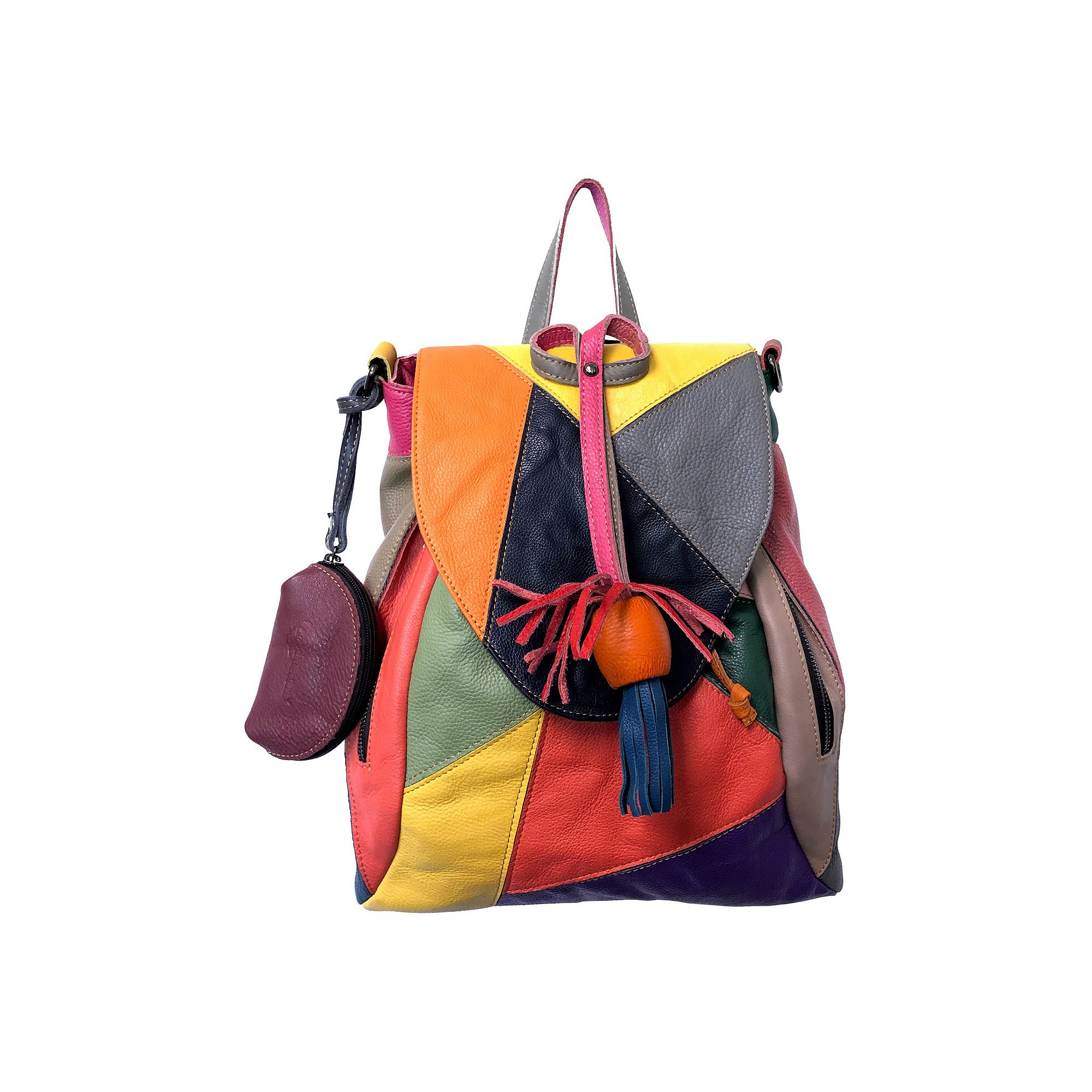 AmeriLeather Betsy Backpack, Rainbow