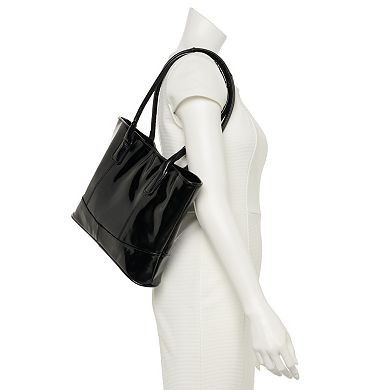 AmeriLeather Casual Patent Leather Tote Bag